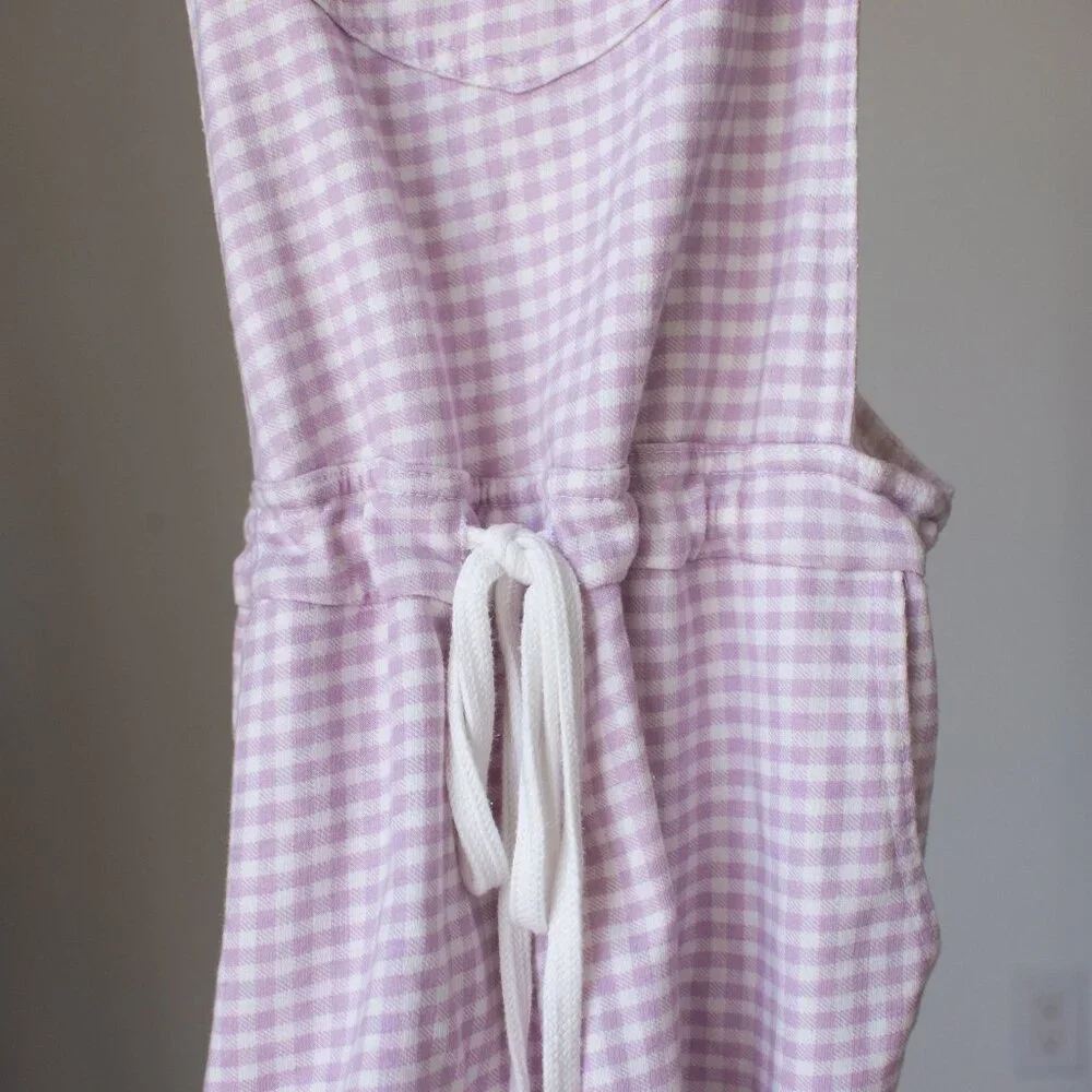 Wallflower Pink and White Gingham Romper Overalls - Picture 8 of 9